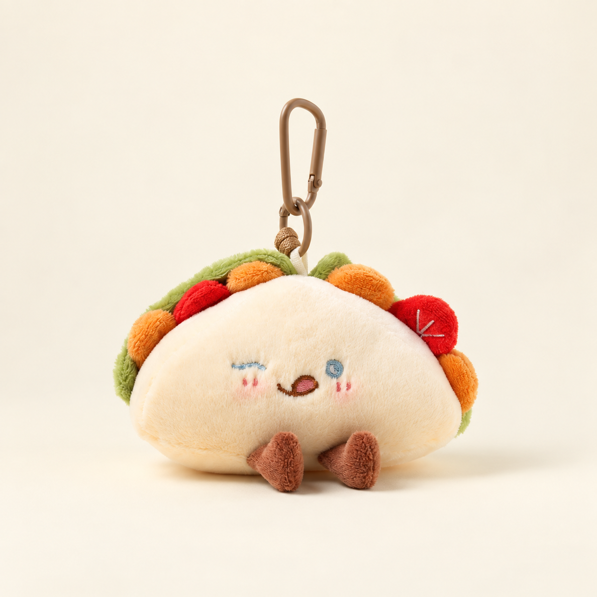 sandwich plush bag charm on ivory background