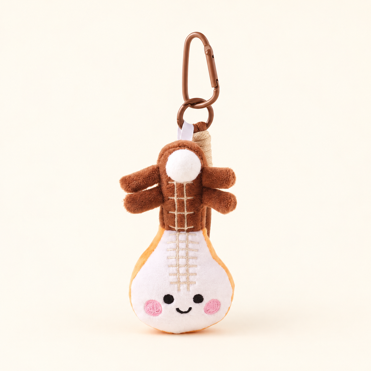 pipa plush instrument bag charm on ivory background