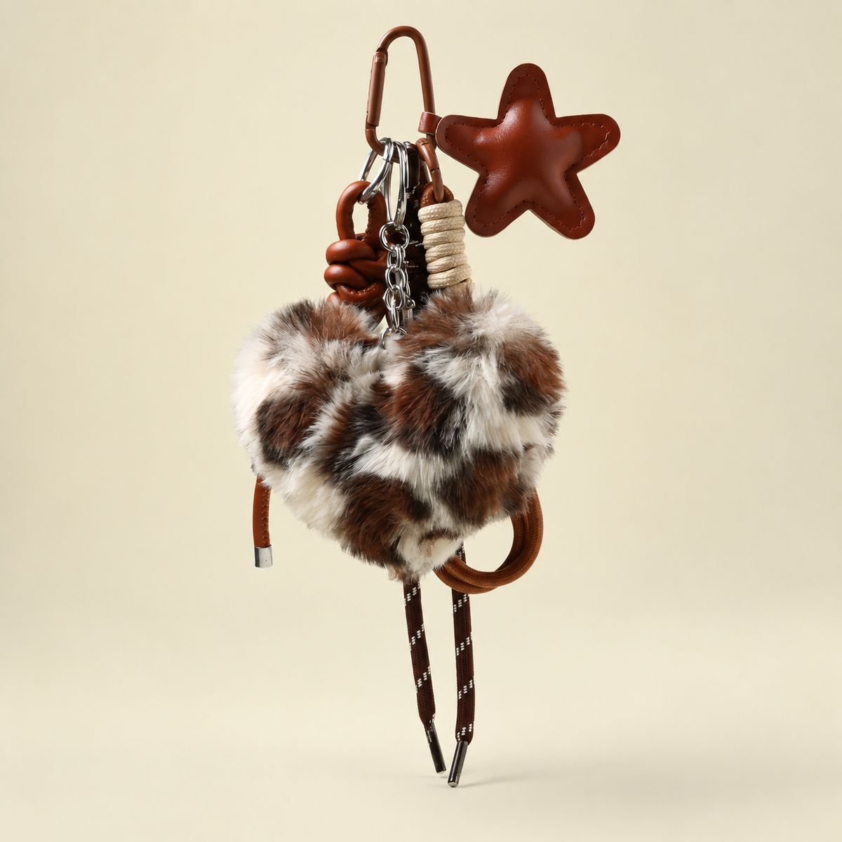 gray brown bag charm