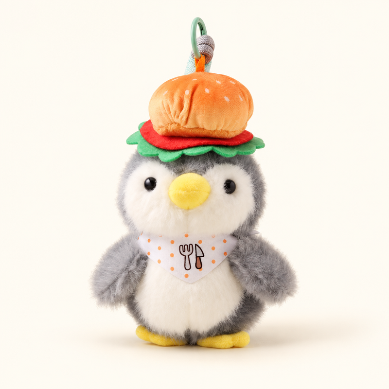 gray bakery penguin plush charm