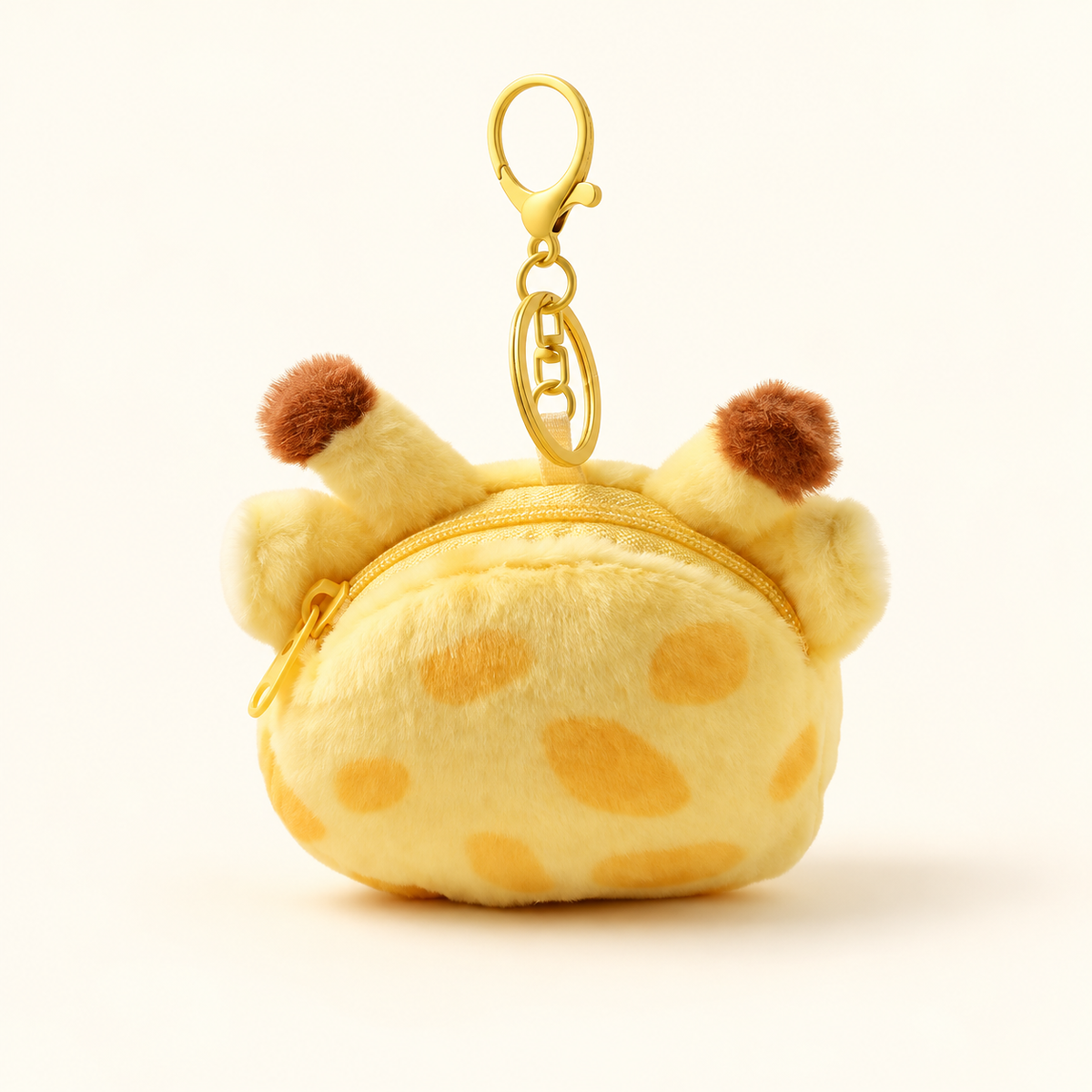 Giraffe pig coin purse rear zipper detail