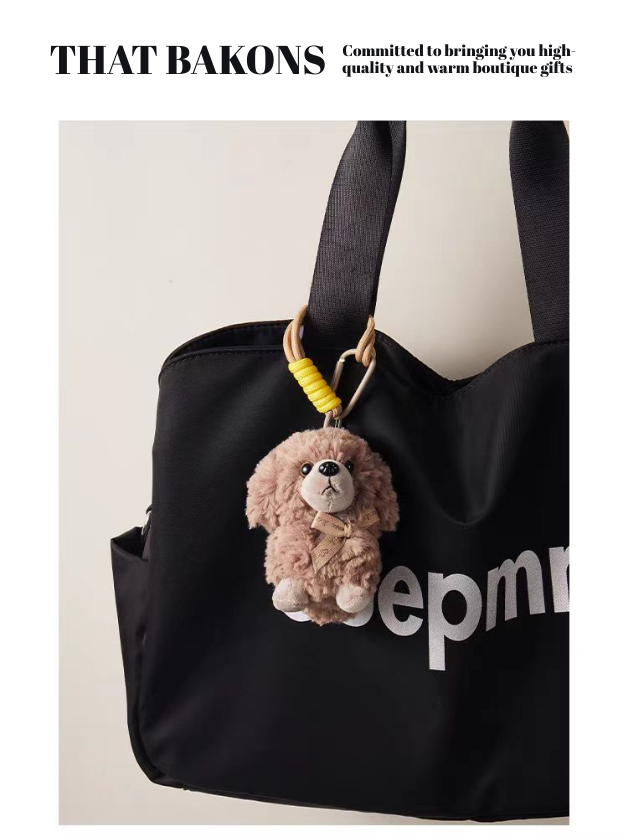 Fluffy Teddy Puppy Bag Charm
