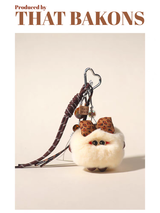 Bow Bun Plush Keychain
