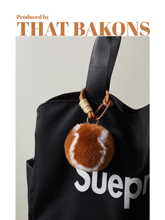 Faux Fur Baseball Charm