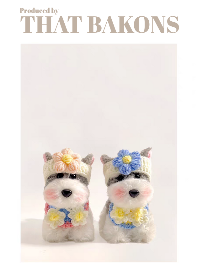 Cute Schnauzer Plush Keychain