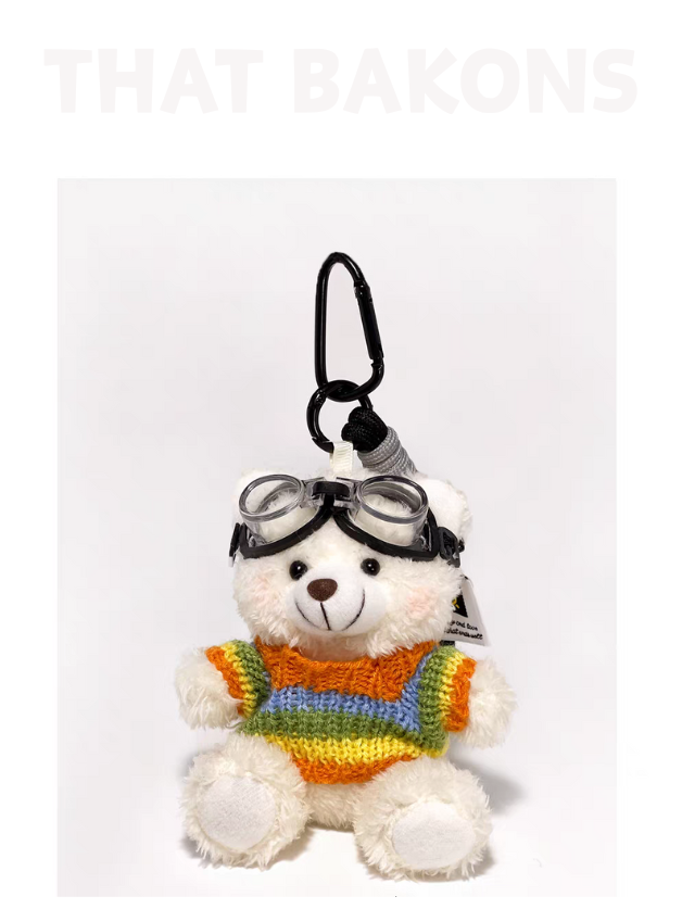 Pluche Beer Hanger met Bril