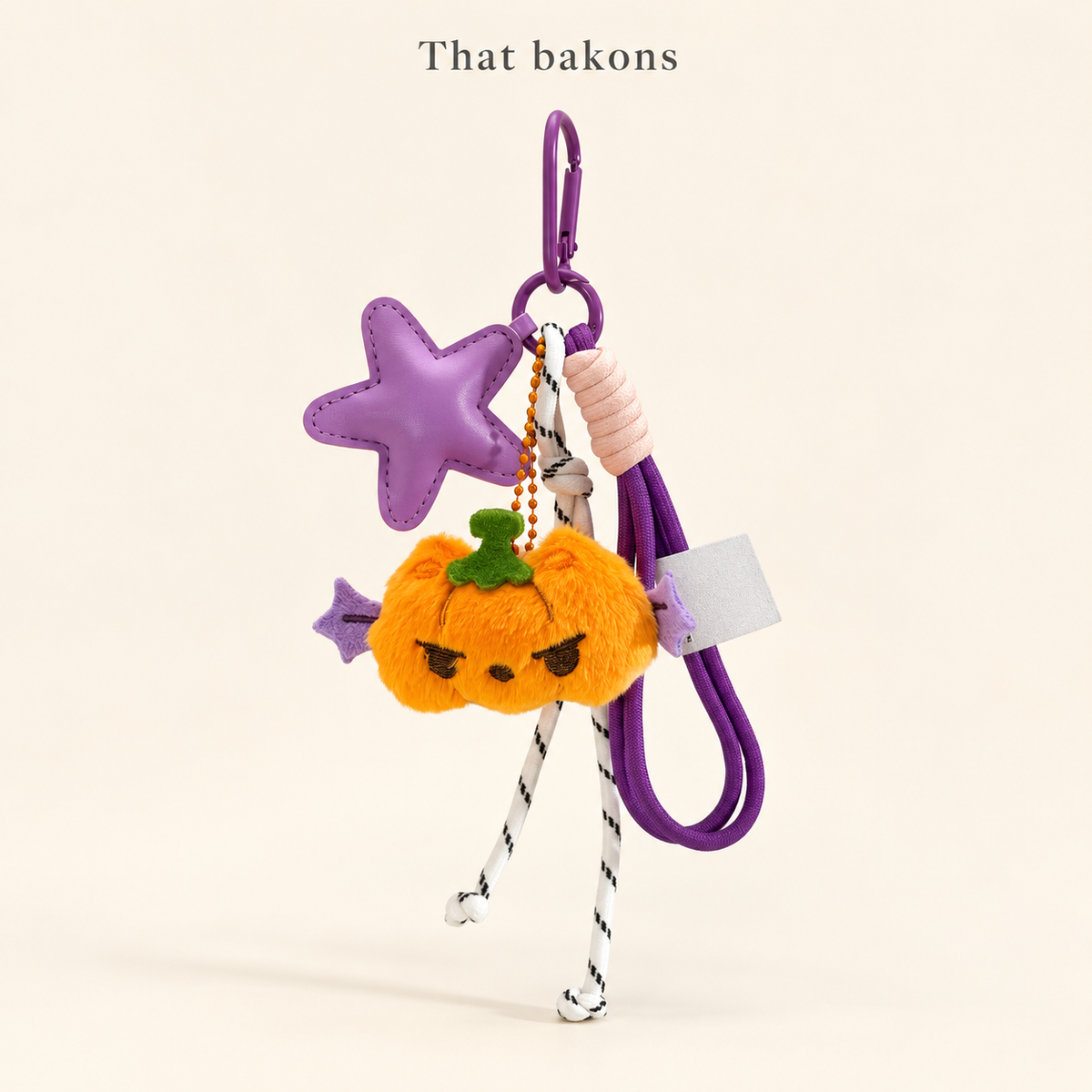 That bakons Devil Pumpkin Plush Bag Charm