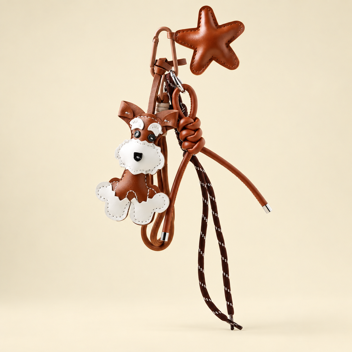 brown schnauzer bag charm
