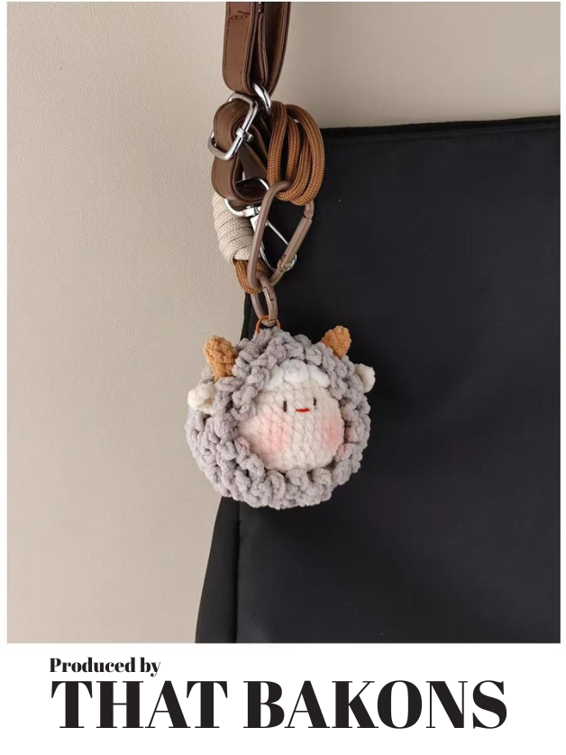 Fluffy Sheep Plush Keychain