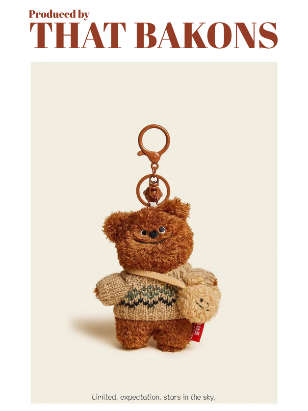 Sweater Bear Plush Keychain