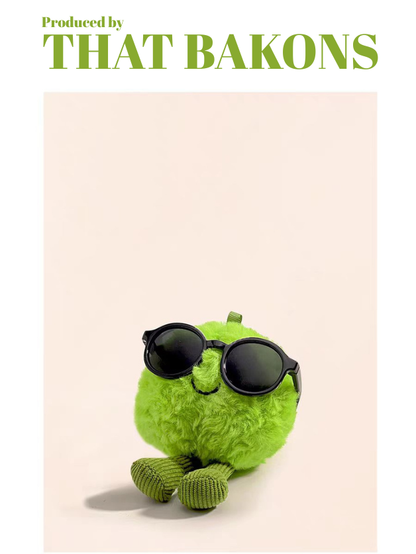 Green Pea Plush Keychain