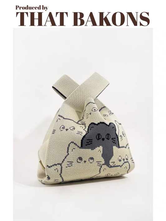 Speelse Gebreide Tote Tas – Eco-Chic Stijl