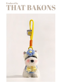 Cute Schnauzer Plush Keychain