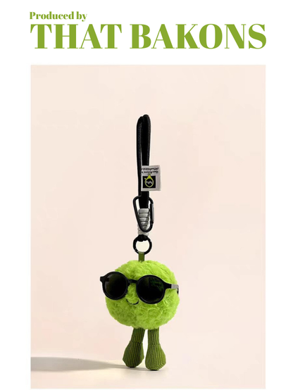 Green Pea Plush Keychain