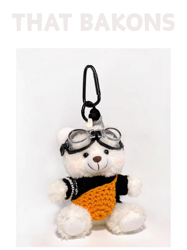 Plush Bjørn Charm med Kikkerter