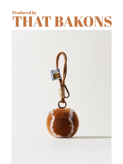 Faux Fur Baseball Charm