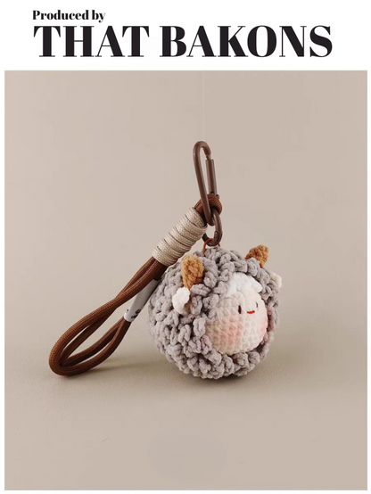 Fluffy Sheep Plush Keychain