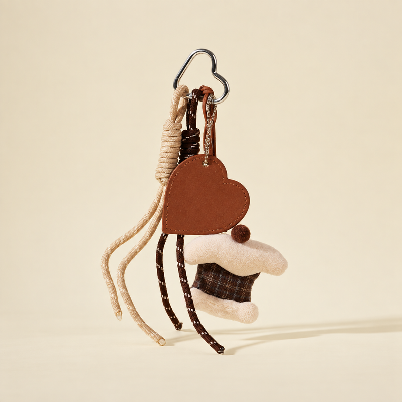 cake bag charm with knotted cords