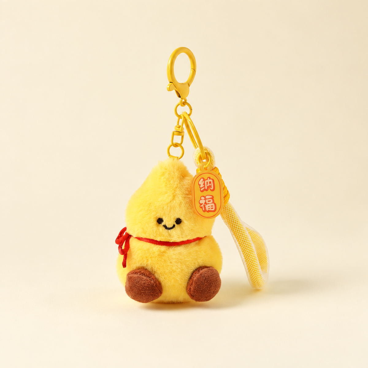 fortune gourd yellow plush bag charm
