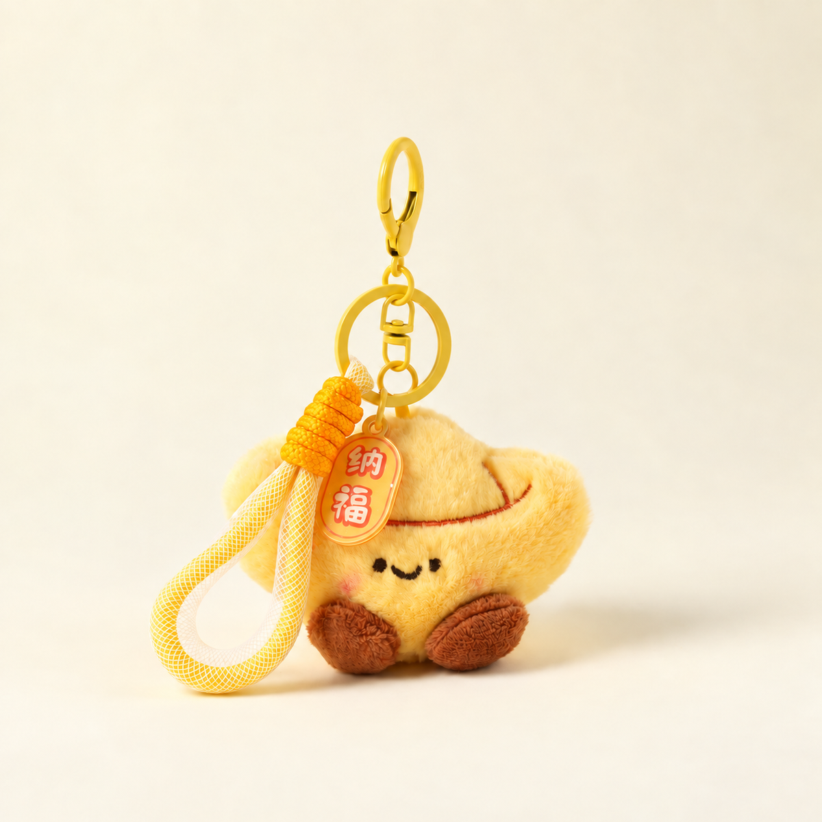 fortune ingot yellow plush bag charm
