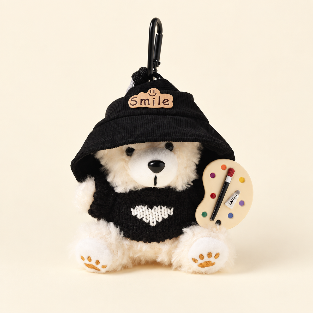 black painter bear plush bag charm