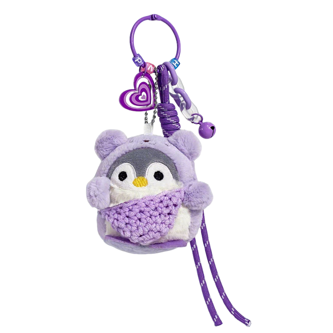 Lindo llavero de peluche de pingüino