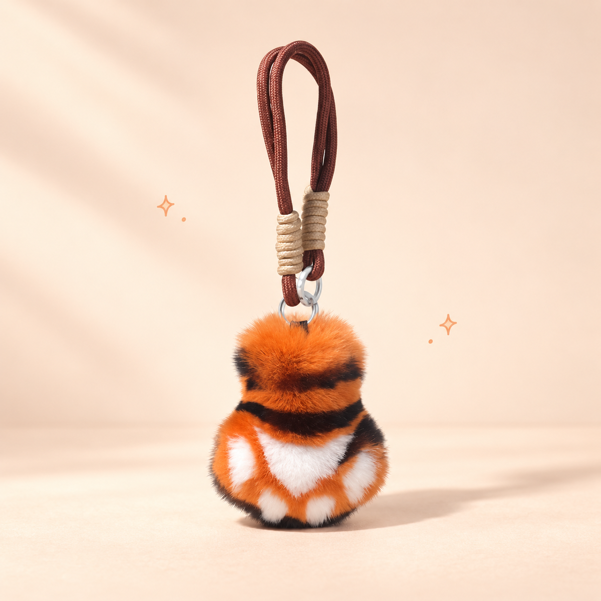 Cat Paw Plush Charm on a softly lit cream and pastel background.