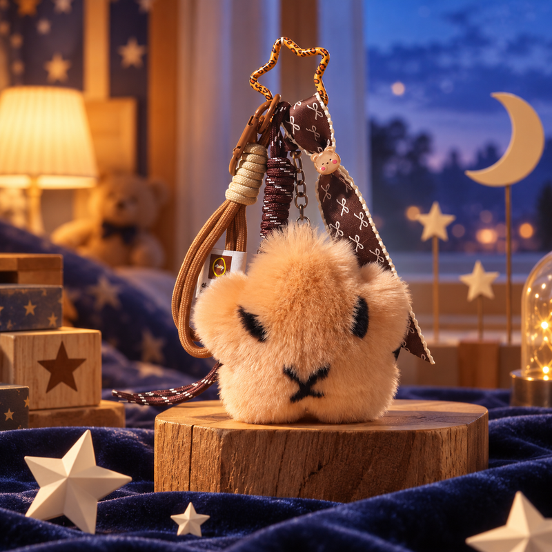 Starry Capybara Keychain in a richly styled lifestyle scene